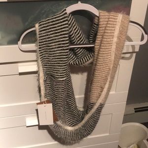 Black and Tan Fray Infinity Scarf